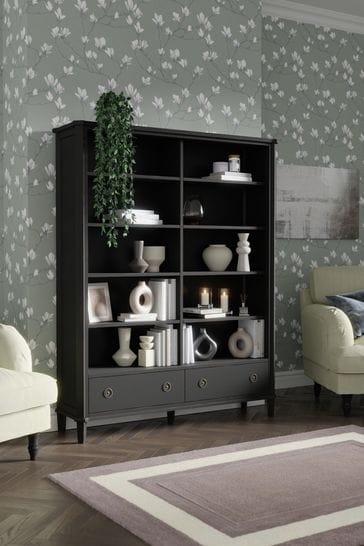 Laura Ashley Black Henshaw Two Drawer Double Bookcase