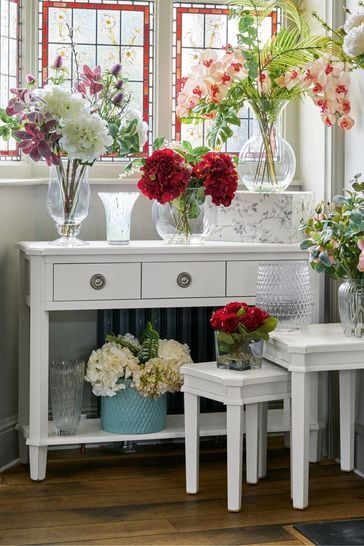 Laura Ashley Pale Steel Henshaw 3 Drawer Console Table