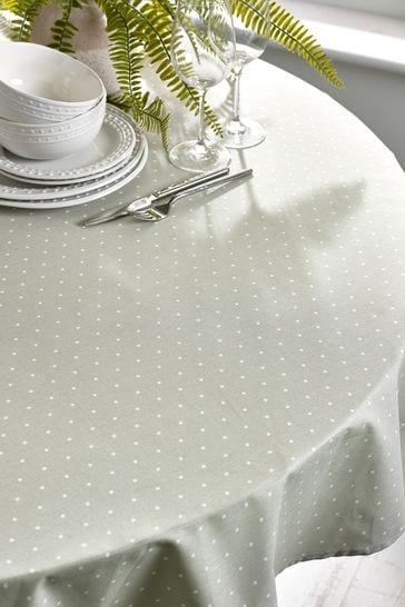 Sage Green Spot Wipe Clean Wipe Clean Table Cloth