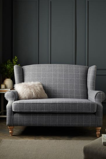 Buy Tweedy Check Lawson Mid Grey Sherlock Small Sofa from the Next