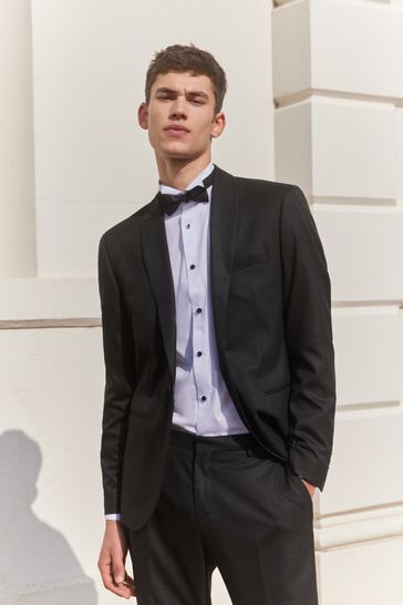 Buy Black Slim Fit Shawl Collar Suit Jacket from Next Luxembourg
