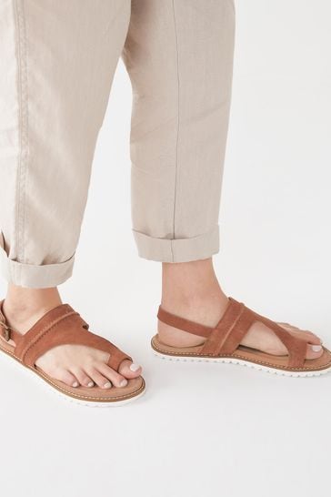 Tan Regular/Wide Fit Forever Comfort® Toe Loop Sandals