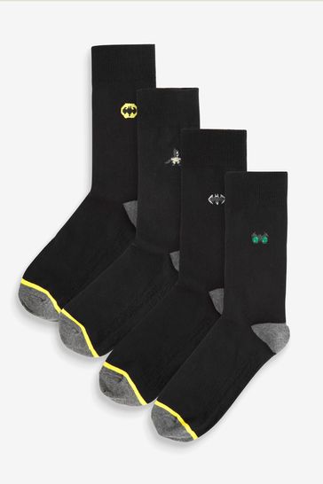 Batman Embroidered 4 Pack License Socks