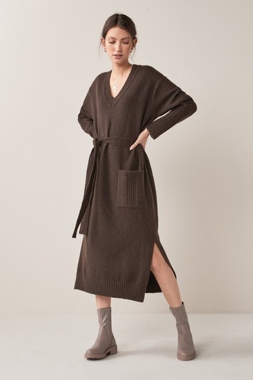 Buy Belted Knitted Dress from Next 