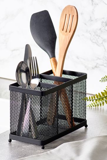Black Bronx Mesh Cutlery Drainer