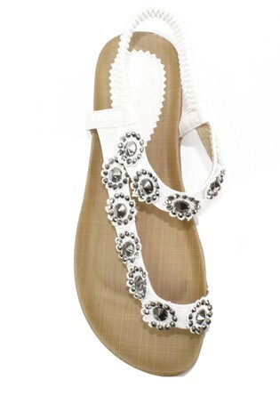 Buy Lunar White Charlotte Flower Sandals from Next Luxembourg