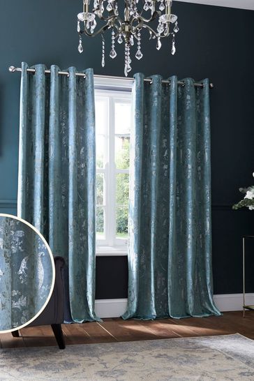 Laura Ashley Pale Seaspray Blue Josette Curtains