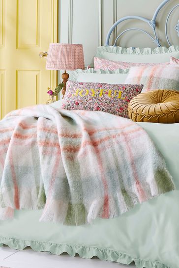 Buy Laura Ashley Sage Green Colton Check Throw from Next Croatia