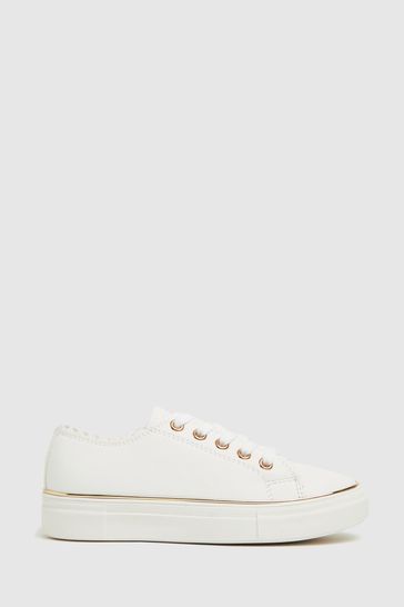 Schuh White Majesty Lace-Up Trainers