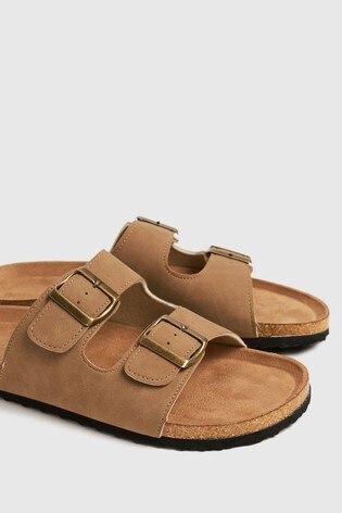 Buy Schuh Stone Cream Sid Footbed Sandals from Next USA