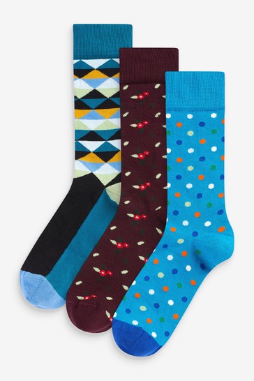Pack de 3 pares de calcetines en azul bosque de HS by Happy Socks