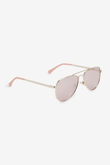 Rose Gold Aviator Style Sunglasses