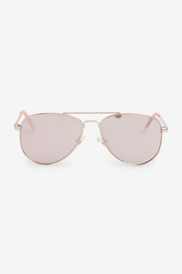Women's rose gold aviator sunglasses top