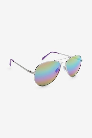 Silver Aviator Style Sunglasses
