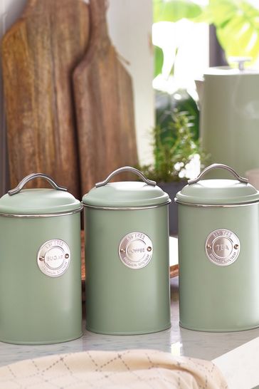 Sage green tea coffee sale sugar canisters