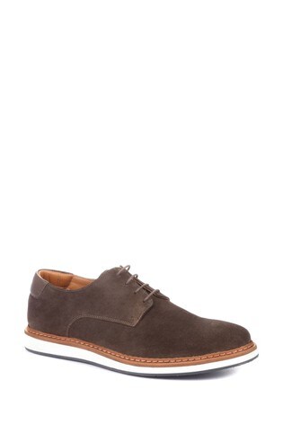 Buy Jones Bootmaker Mens Brown Lowen Leather Suede Casual Lace Up