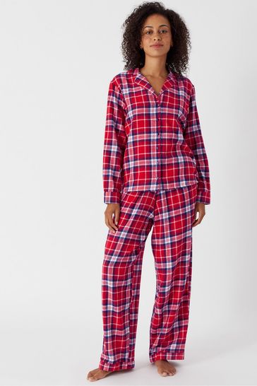 Accessorize Red Check Button Down Pyjama Set