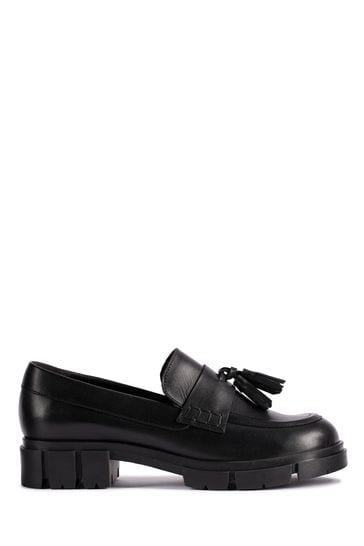 Clarks Black Leather Teala Loafer Shoes