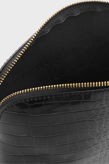 Ted Baker Black Crocala Croc Detail Debossed Makeup Bag