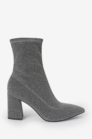 Shimmer Pointed Sock Boots