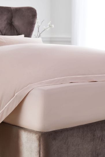 Pink Collection Luxe 600 Thread Count 100% Cotton Sateen Deep Fitted Sheet