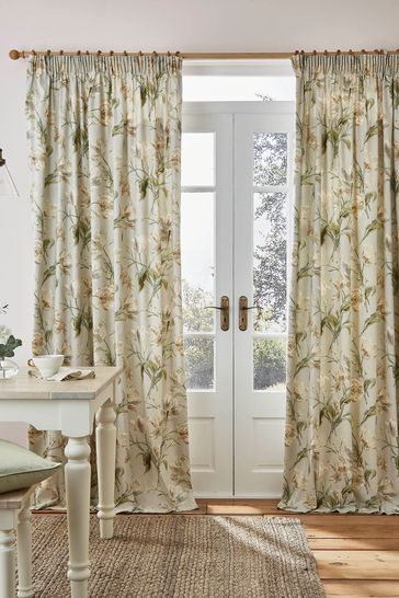 Sage Green Gosford Lined Lined Pencil Pleat Curtains
