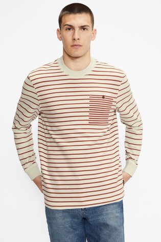 Ted Baker White Koncall Striped Lightweight Sweat Top