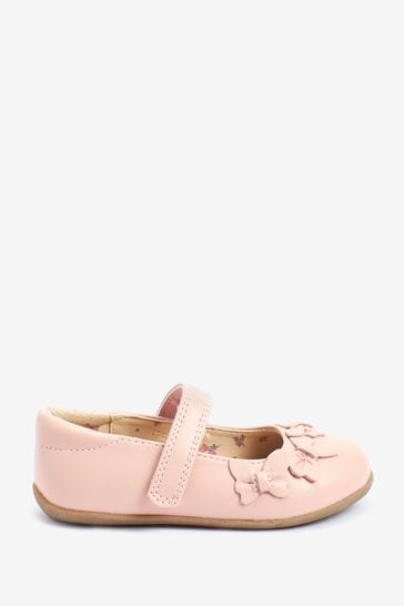 Pink Standard Fit (F) Butterfly Mary Jane Shoes