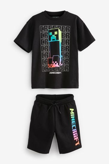 Minecraft Rainbow Creeper Gaming T-Shirt and Short Set (3-16yrs)
