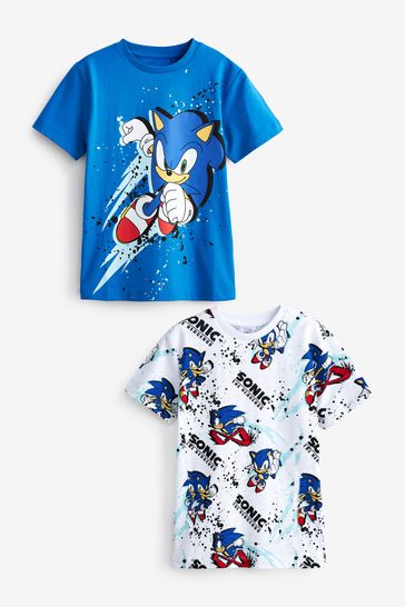 Sonic Black/White License 2 Pack T-Shirts (3-16yrs)