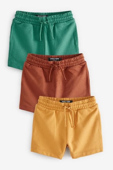 Green/Yellow/Orange Jersey Shorts 3 Pack (3mths-7yrs)
