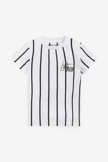 Black/White Short Sleeve Stripe T-Shirt (3mths-7yrs)