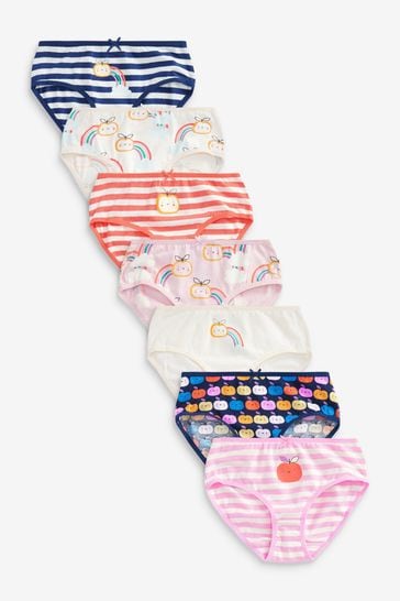 Pink/Navy Blue Bright Fruit Character 7 Pack Briefs (1.5-16yrs)