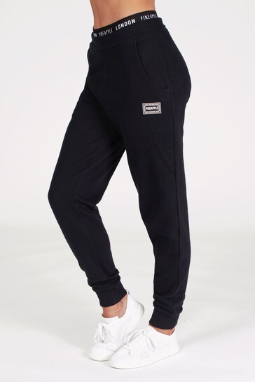 Pineapple Black Double Band Badge Joggers