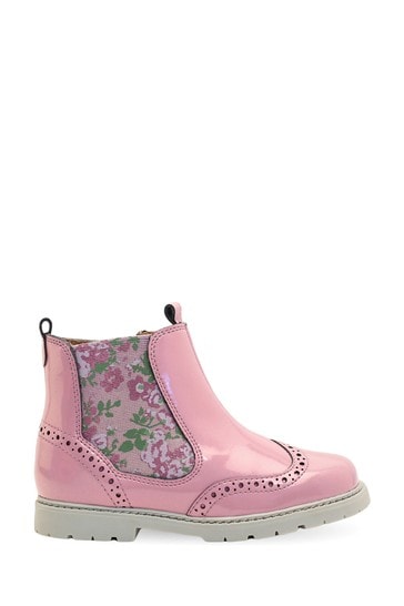 Start-Rite Chelsea Pink Glitter Patent Leather Boots