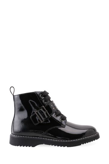 Start-Rite Icon Black Patent Leather Zip-Up Boots F Fit