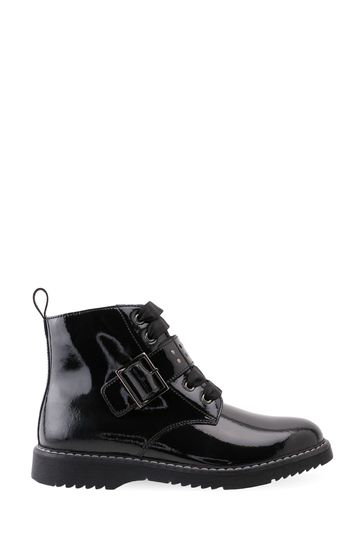 Patent black new arrivals biker boots