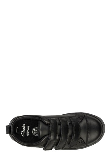 Buy Clarks Black Leather Trainers from Next Luxembourg