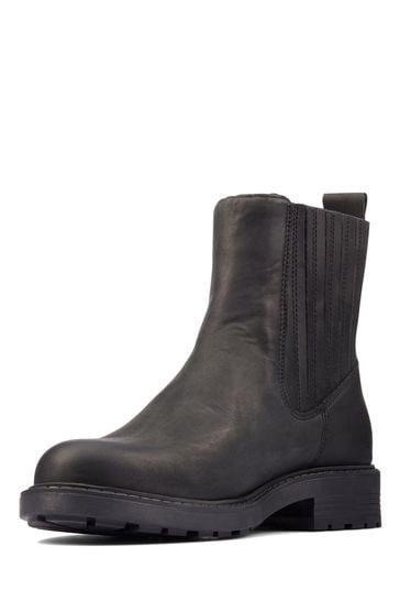 Buy Clarks Black Wide Fit G Leather Orinoco2 Womens Mid Boots