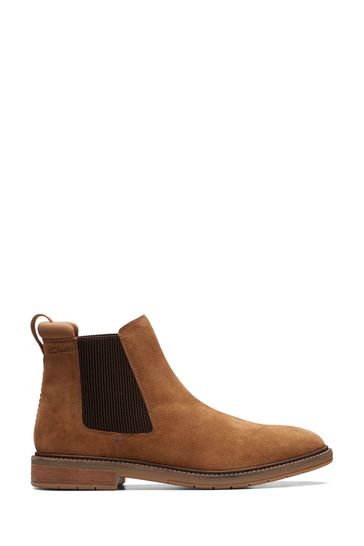 Clarks Cognac Red Suede Clarkdale Hall Boots