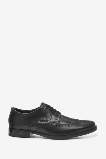 Clarks Black Leather Howard Wing Shoes