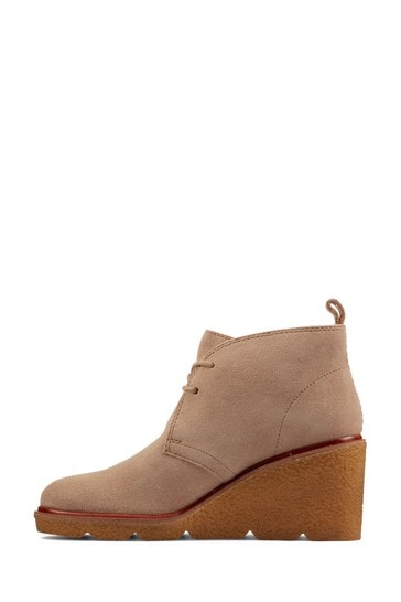 Clarks suede wedge booties new arrivals