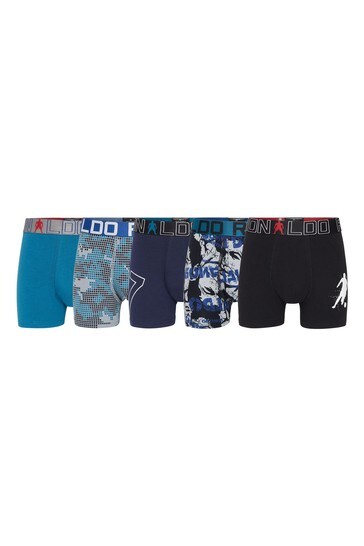CR7 Natural Boy's Cotton Trunks 5 Pack