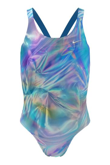 Nike Blue Printed Hydrastrong Swimsuit