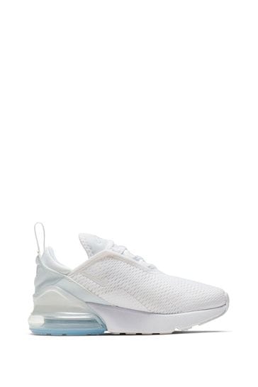 Nike White Aqua Air Max 270 Junior Trainers