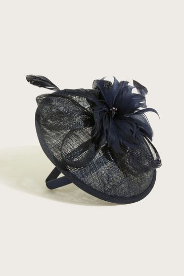 Monsoon Small Blue Floral Disc Fascinator Hat