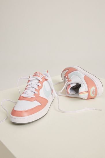 Nike Pink Court Borough Low Youth Trainers