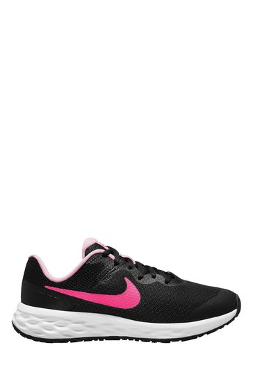 Nike Black/Pink Revolution 6 Youth Trainers