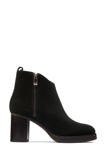Clarks Black Mable Zip Boots