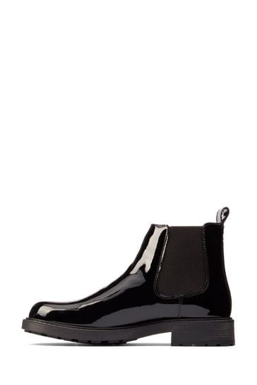 Clarks black on sale patent boots